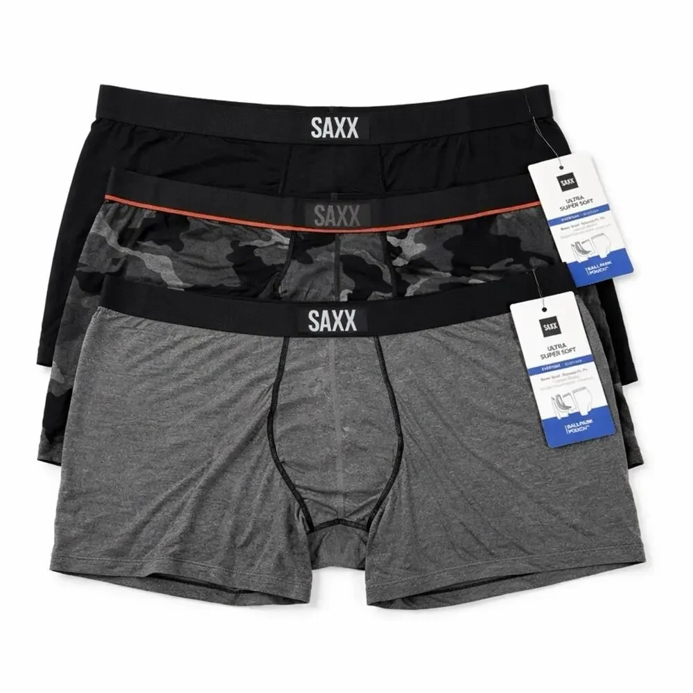 Saxx Boxer Briefs Mens 3XL Relaxed Fit Ultra Super Soft Ballpark Pouch Lot 3 NWT